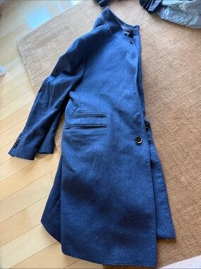 Corneliani Navy Blue Wool Pea Coat